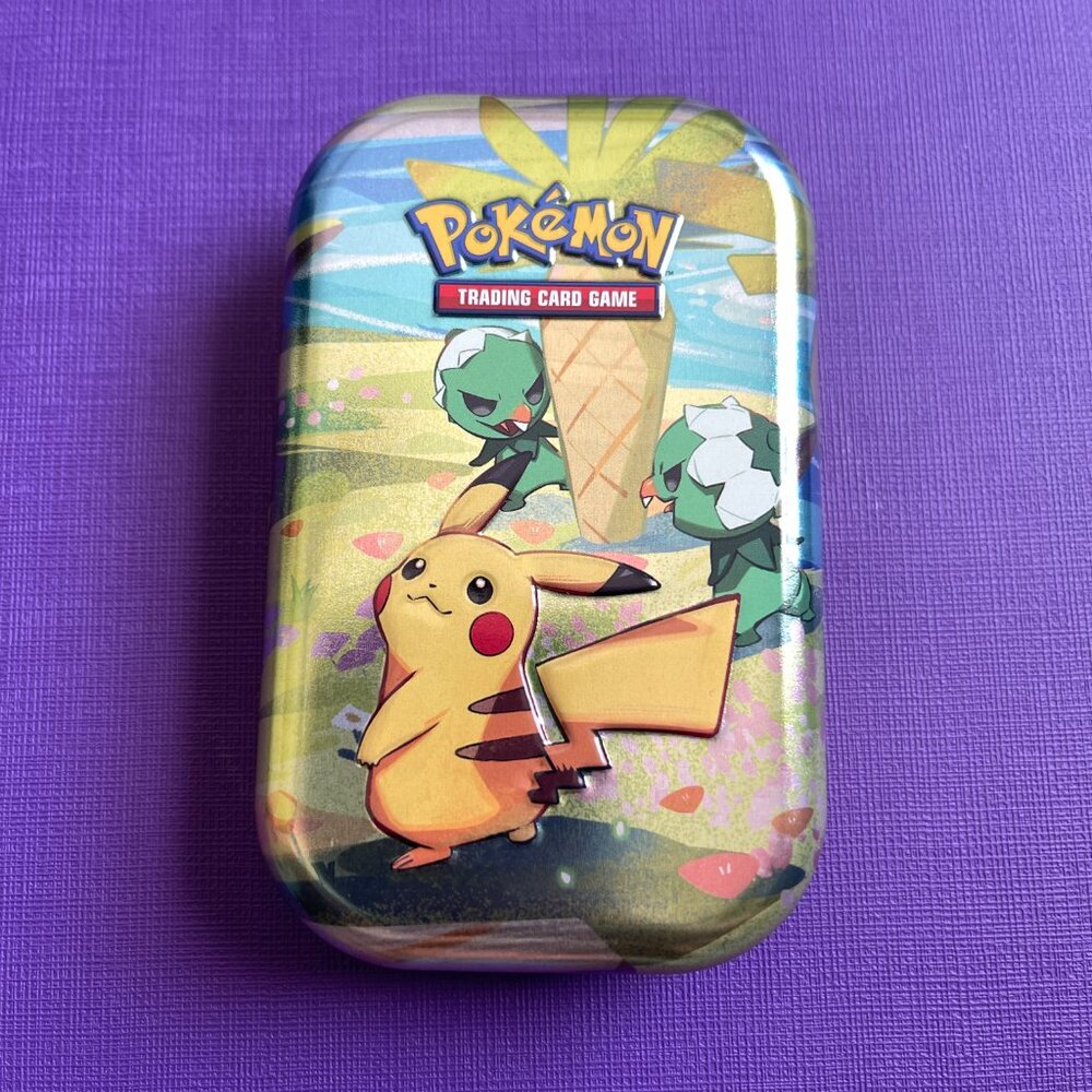 Paldea Friends Mini Tins—Pikachu 1 Art Card & 1 Sticker Pokémon TCG (NO PACKS)